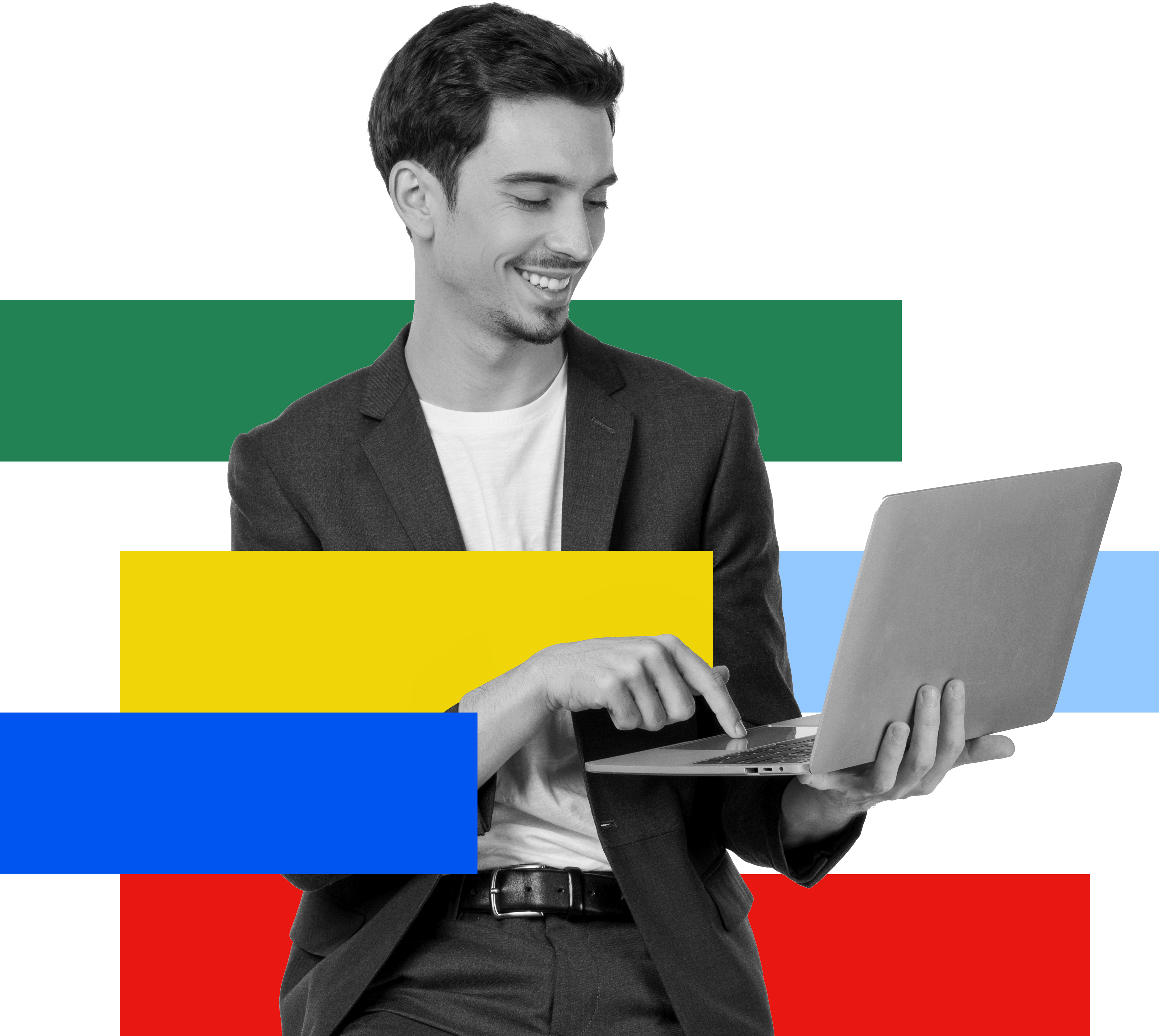 portrait-young-handsome-smiling-businessman-holding-laptop-hands-typing-browsing-web-pages-isolated-white-background